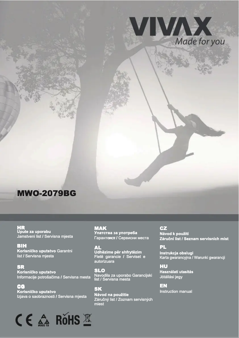 Page 1 de la notice Manuel utilisateur Vivax MWO-2079 BG