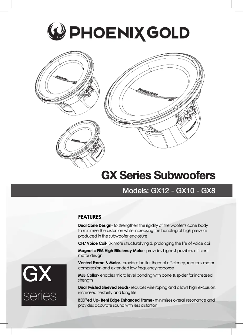 Page n°1 - Manuel utilisateur Phoenix Gold GX12D2