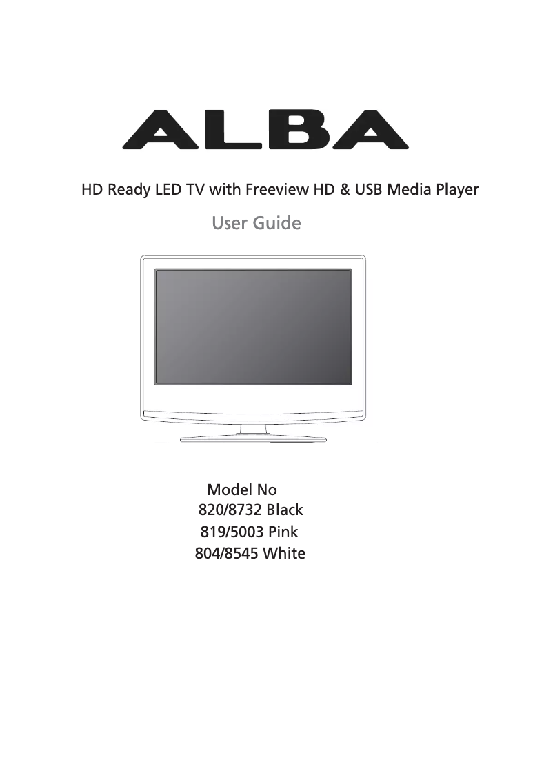 Page 1 de la notice Manuel utilisateur Alba 820/8732 Black