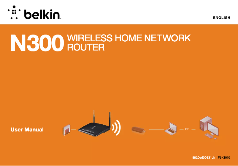 Page 1 of the manual User Manual Belkin F9K1010UK