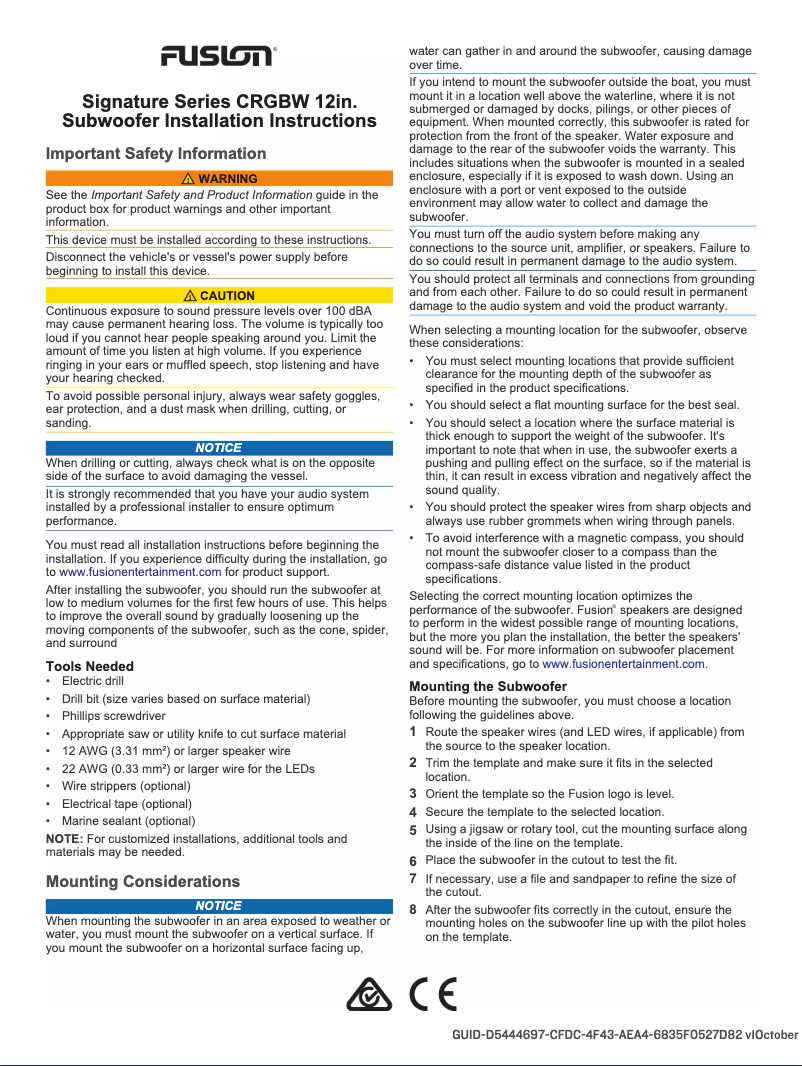 Page 1 de la notice Manuel utilisateur Fusion SG-SL122SPC