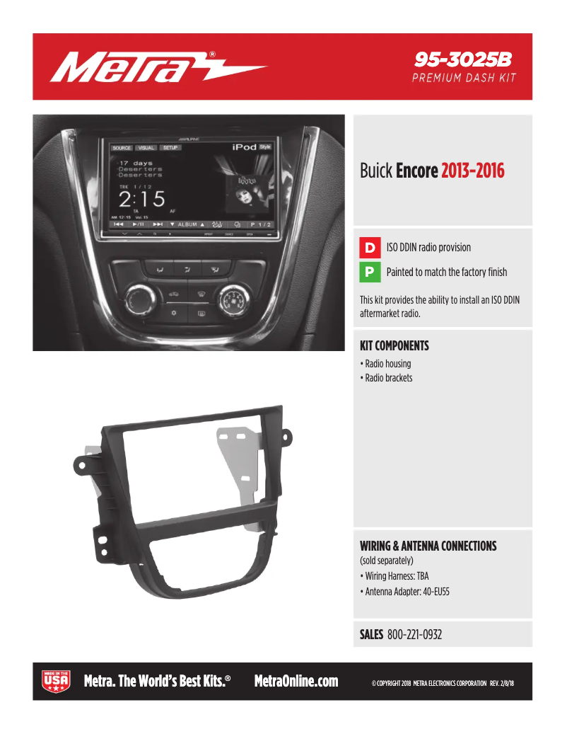 Page n°1 - Fiche technique Metra 95-3025B