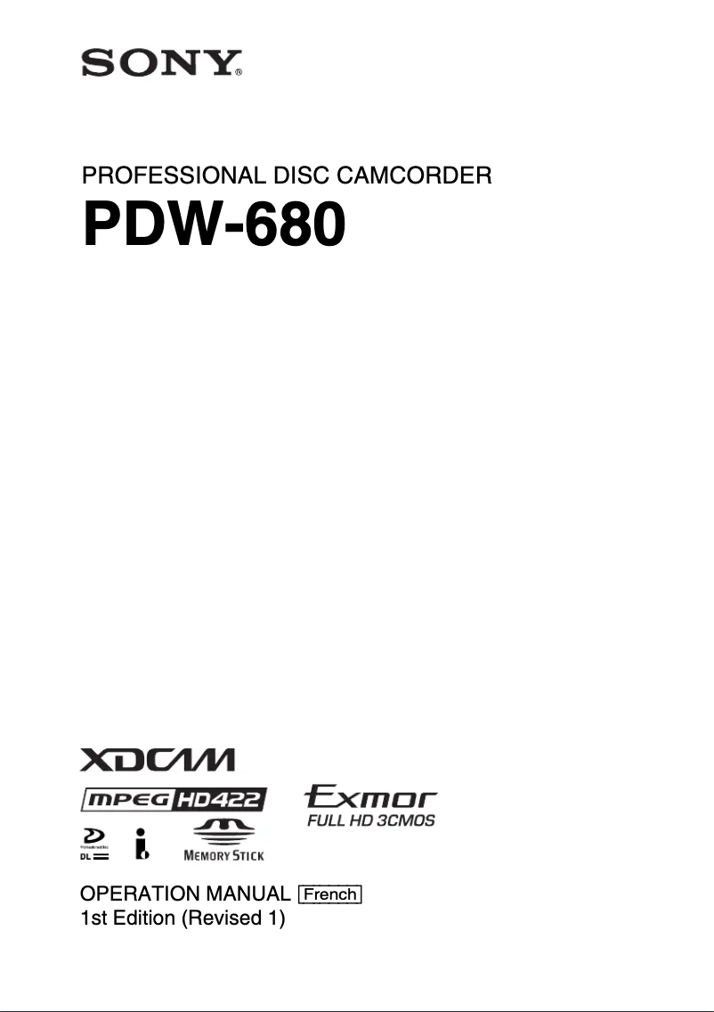 Image de la première page du manuel de l'appareil PDW-680