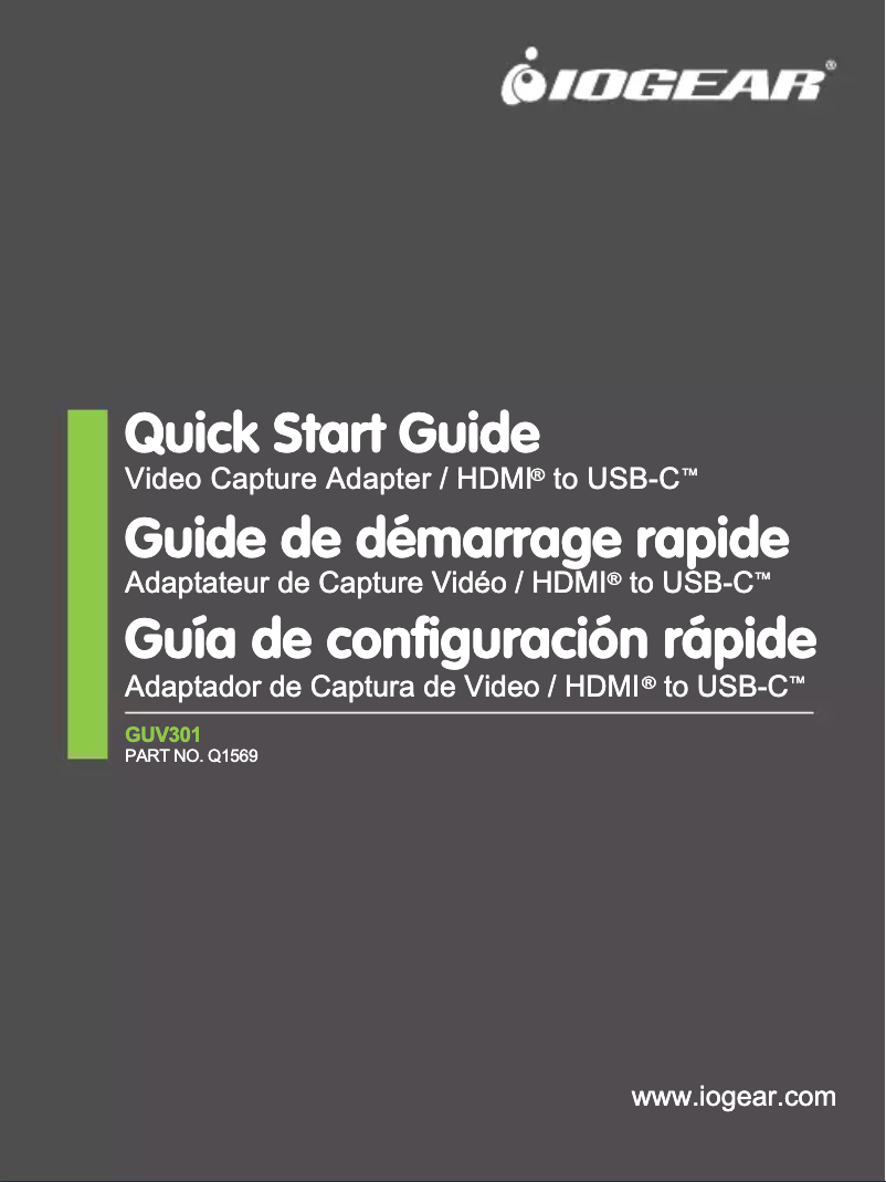 Page 1 de la notice Manuel utilisateur iogear GUV301