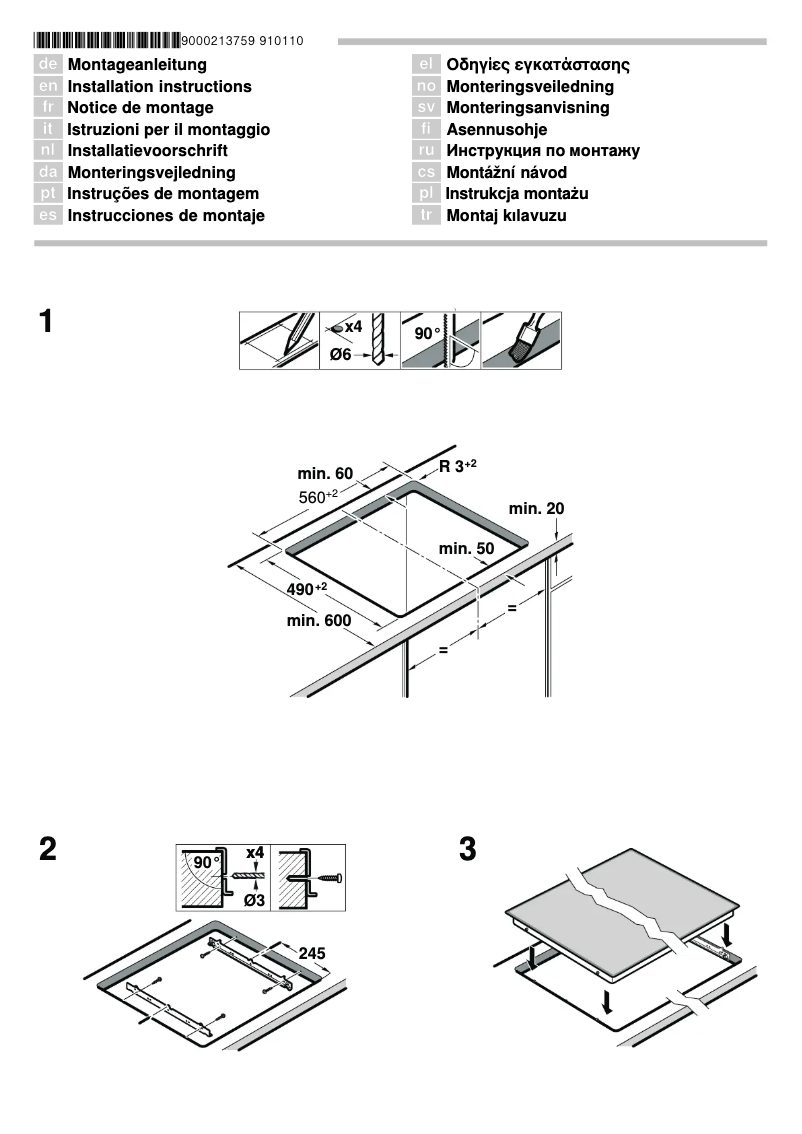 Page n°1 - Guide d'installation Neff T13D20N1