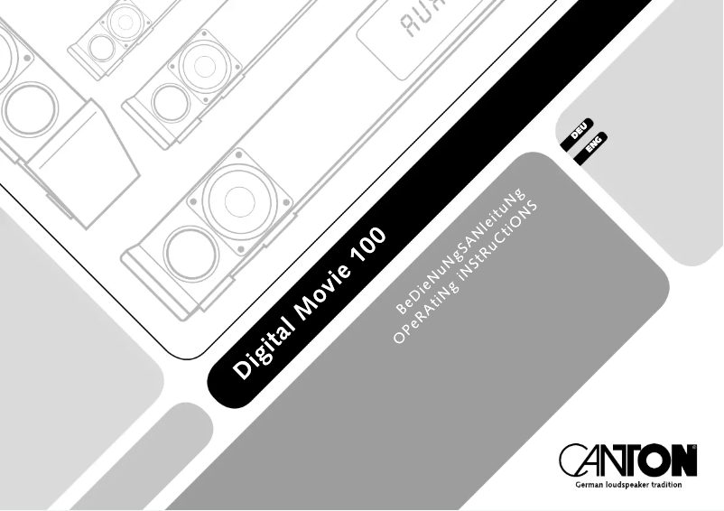 Page 1 de la notice Manuel utilisateur Canton DM 100