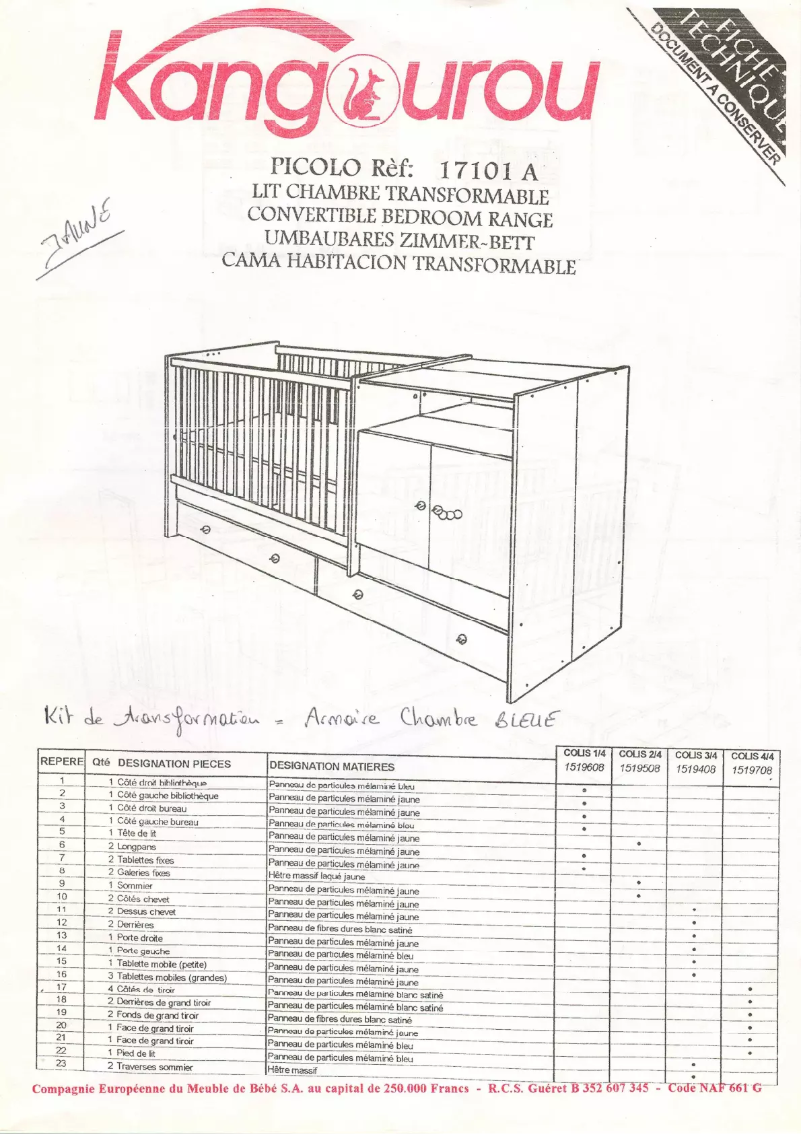 Page n°1 - Manuel utilisateur Kangourou 17101 A
