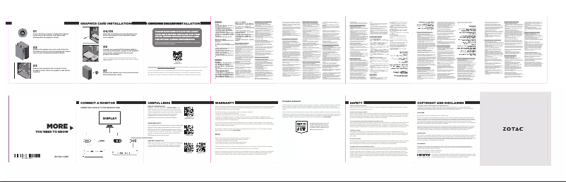 Page 1 de la notice Guide d'installation Zotac GeForce RTX 4070