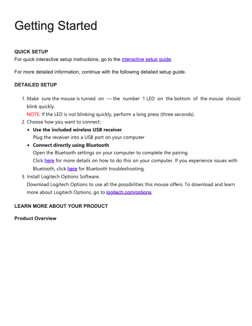 Page 1 de la notice Guide de démarrage rapide Logitech MX Master 3