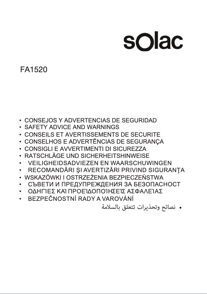 Page 1 de la notice Instructions de sécurité Solac Double FA1520