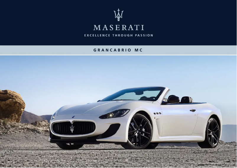 Page n°1 - Manuel utilisateur Maserati GranCabrio Sport (2015)