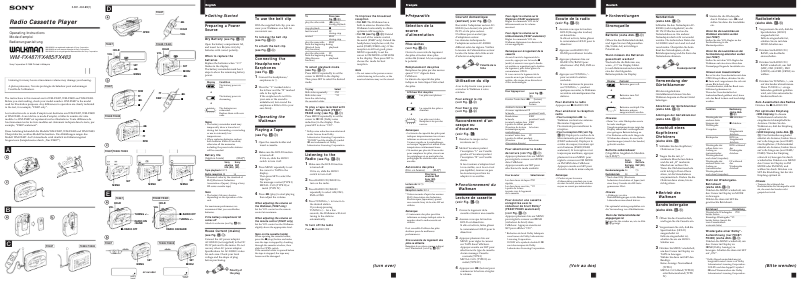 Page n°1 - Manuel utilisateur Sony Walkman WM-FX483