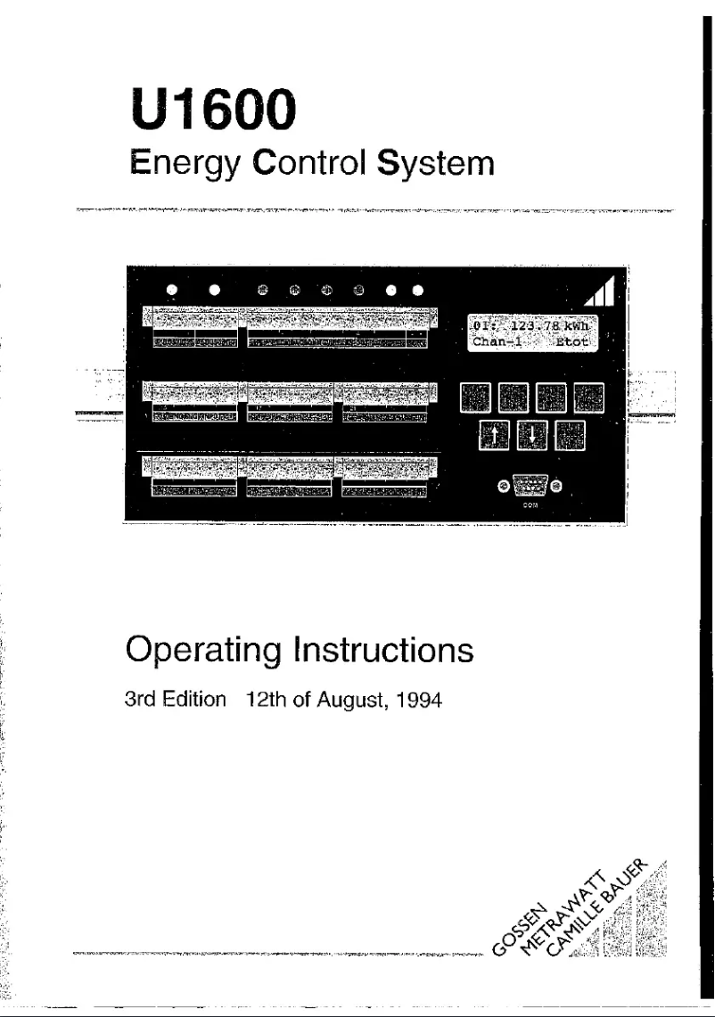 Page 1 de la notice Manuel utilisateur Gossen Metrawatt U1600