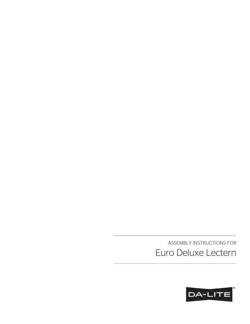 Page 1 de la notice Manuel utilisateur Da-Lite Euro Deluxe 99661