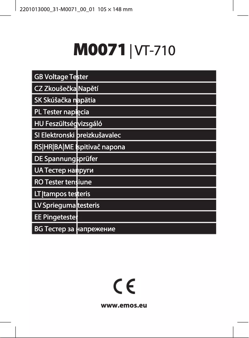 Page n°1 - Manuel utilisateur Emos M0071
