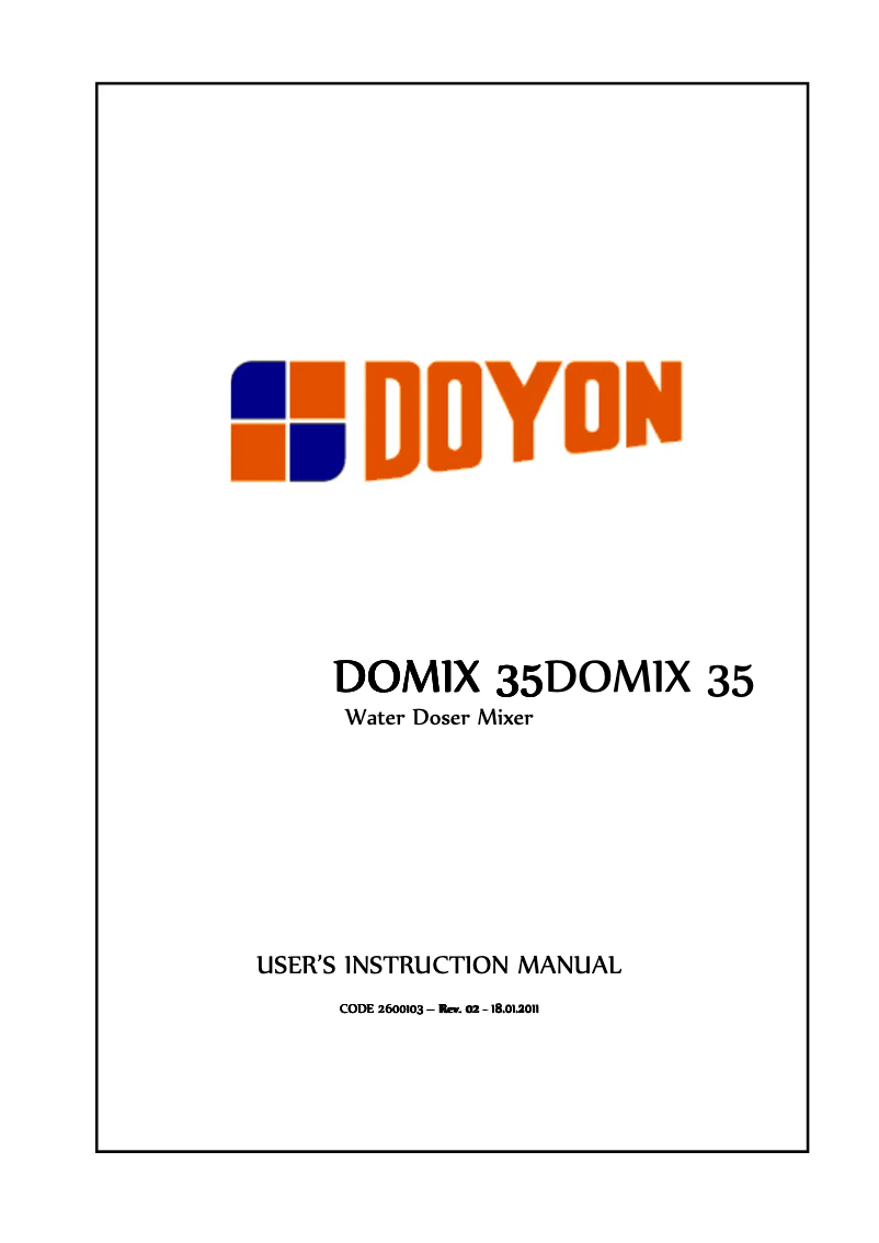 Page 1 de la notice Manuel utilisateur Doyon Domix 35