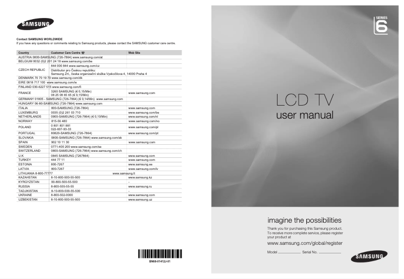 Page n°1 - Manuel utilisateur Samsung LE32A676