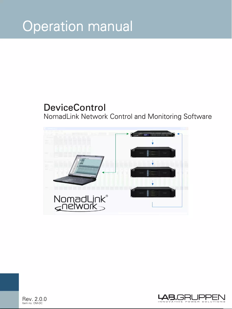 Page 1 de la notice Manuel utilisateur Lab Gruppen NLB 60E