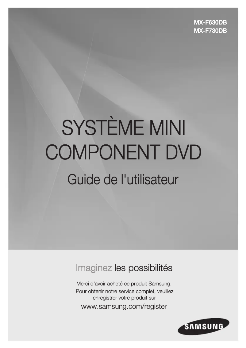 Image de la première page du manuel de l'appareil MX-F630DB