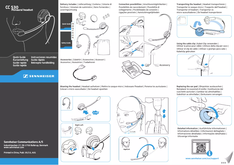 Page 1 de la notice Manuel utilisateur Sennheiser CC 530