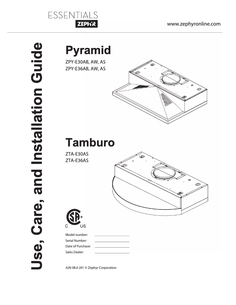 Image de la première page du manuel de l'appareil ZTAE30AS
