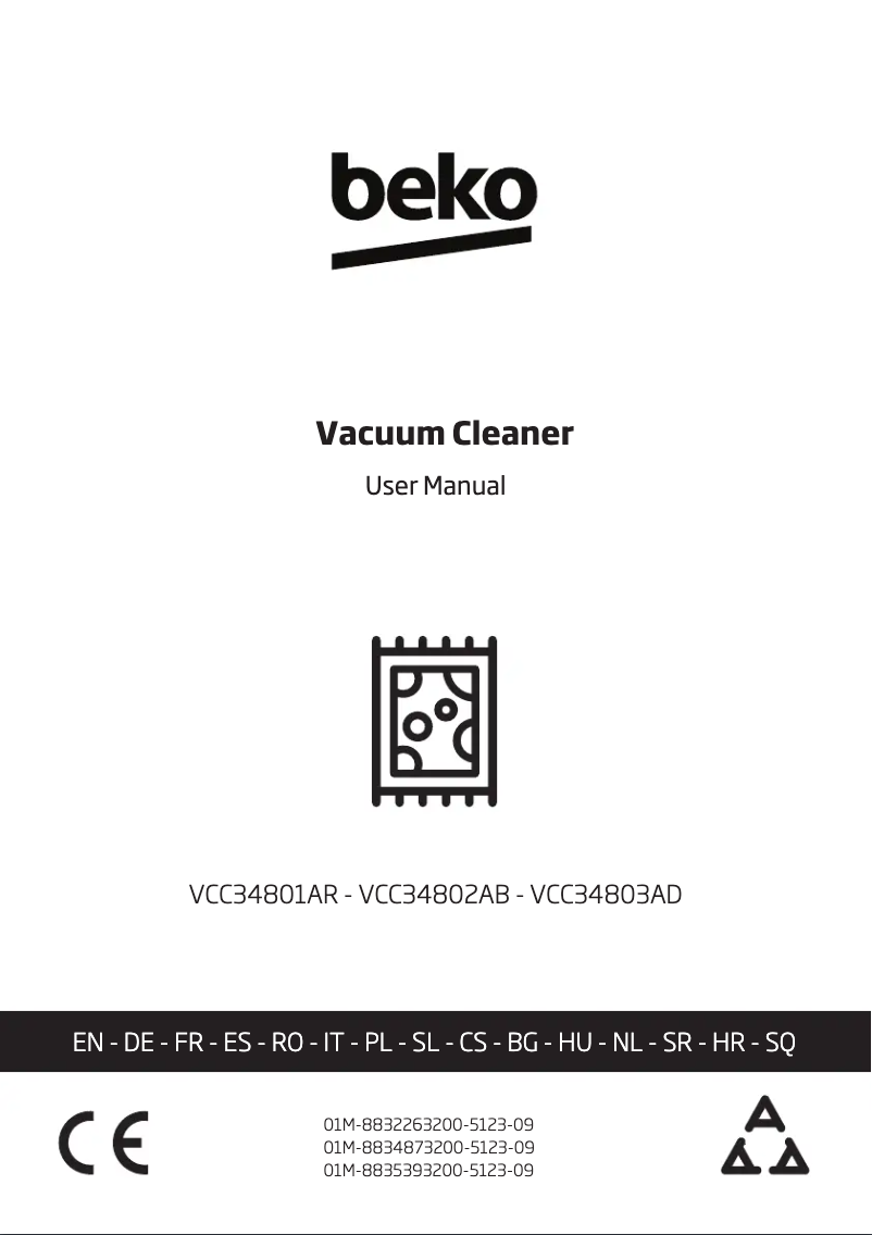 Page 1 de la notice Manuel utilisateur Beko VCC 34803 AD