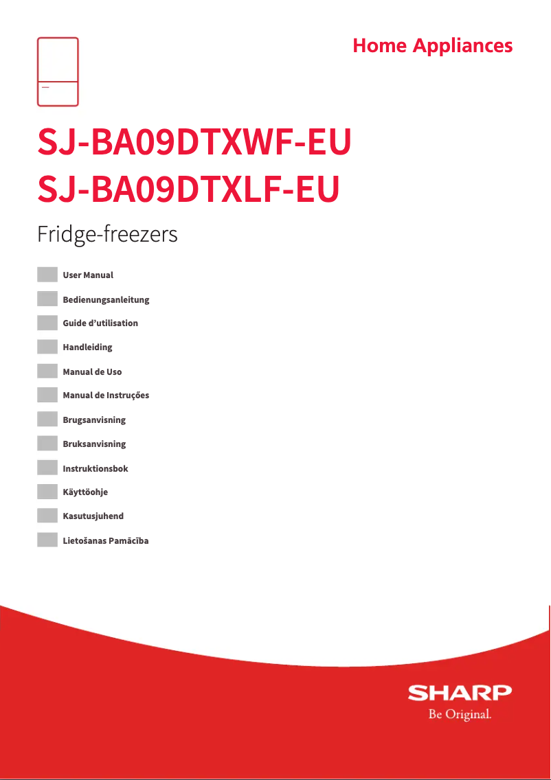 Image de la première page du manuel de l'appareil SJ-BA09DTXLF-EU