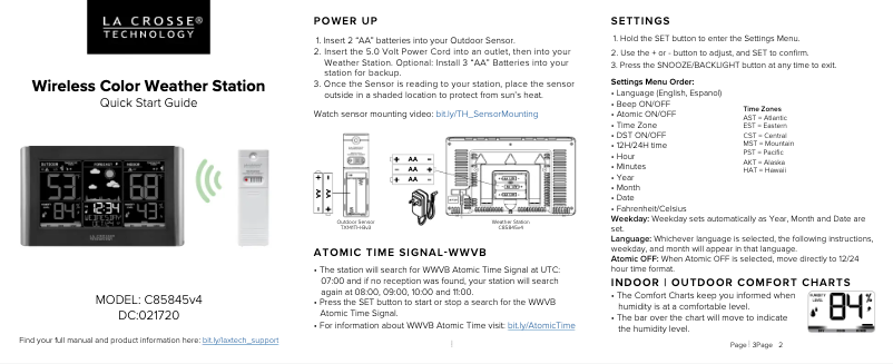 Image de la première page du manuel de l'appareil C85845v6