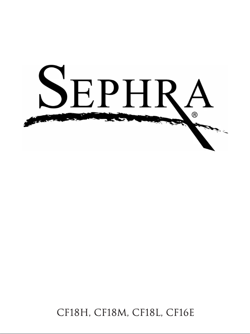 Page 1 de la notice Manuel utilisateur Sephra CF18H