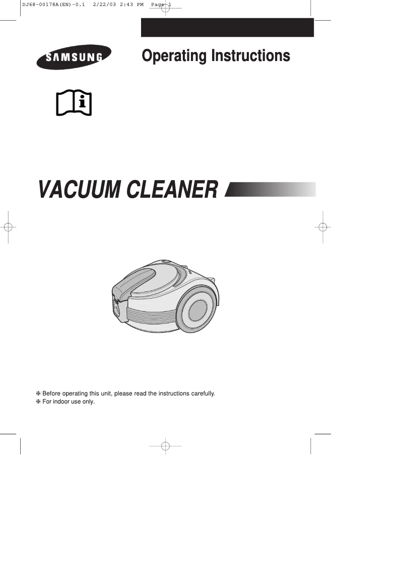 Page 1 de la notice Manuel utilisateur Samsung SC7065