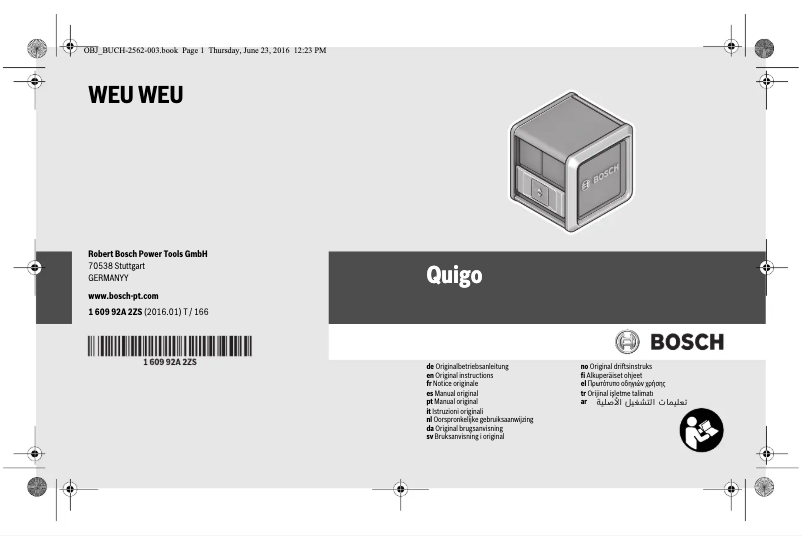 Page n°1 - Manuel utilisateur Bosch Quigo 3