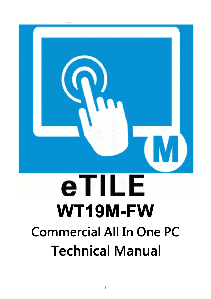 Page n°1 - Manuel utilisateur Aopen eTILE WT22M-FW