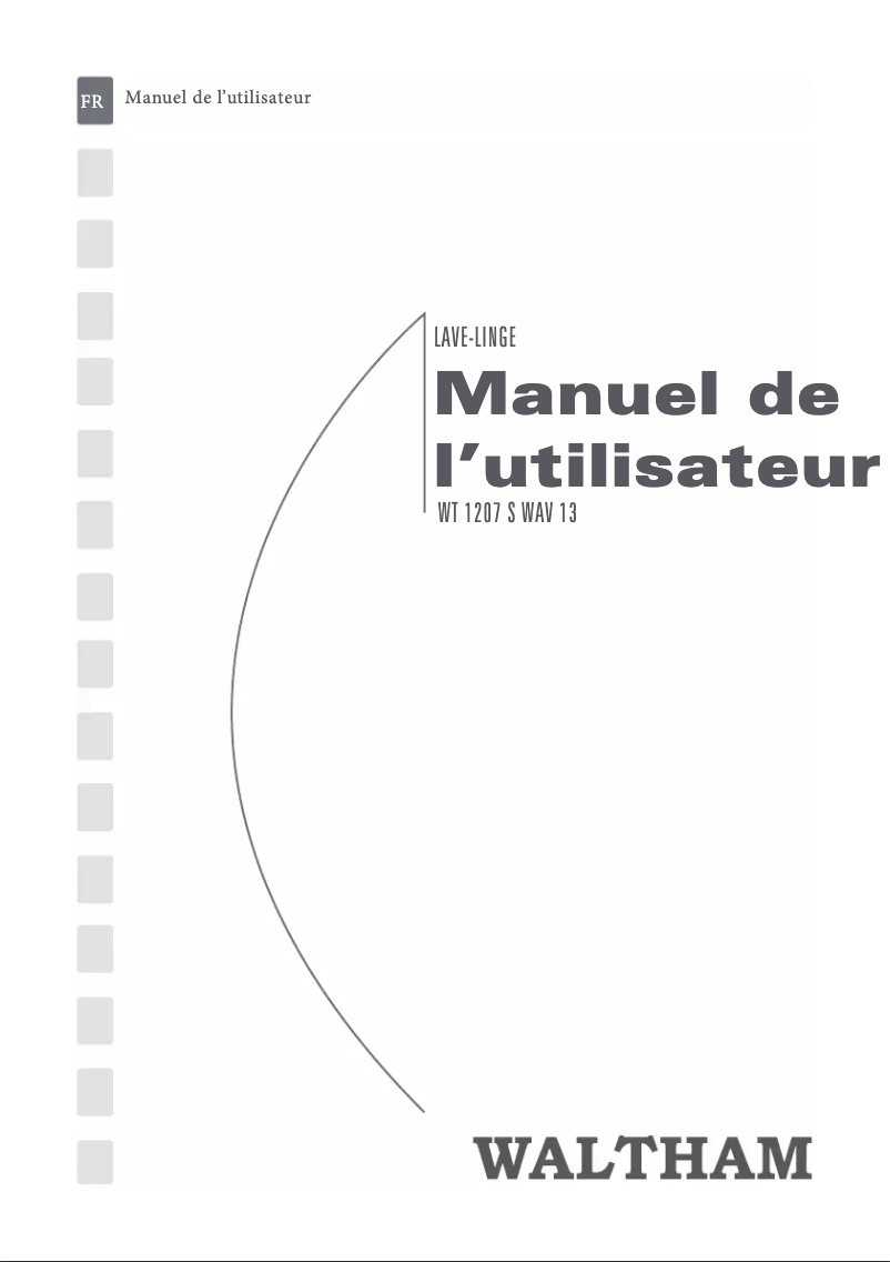 Page 1 de la notice Manuel utilisateur Waltham WT 1207 S WAV 13