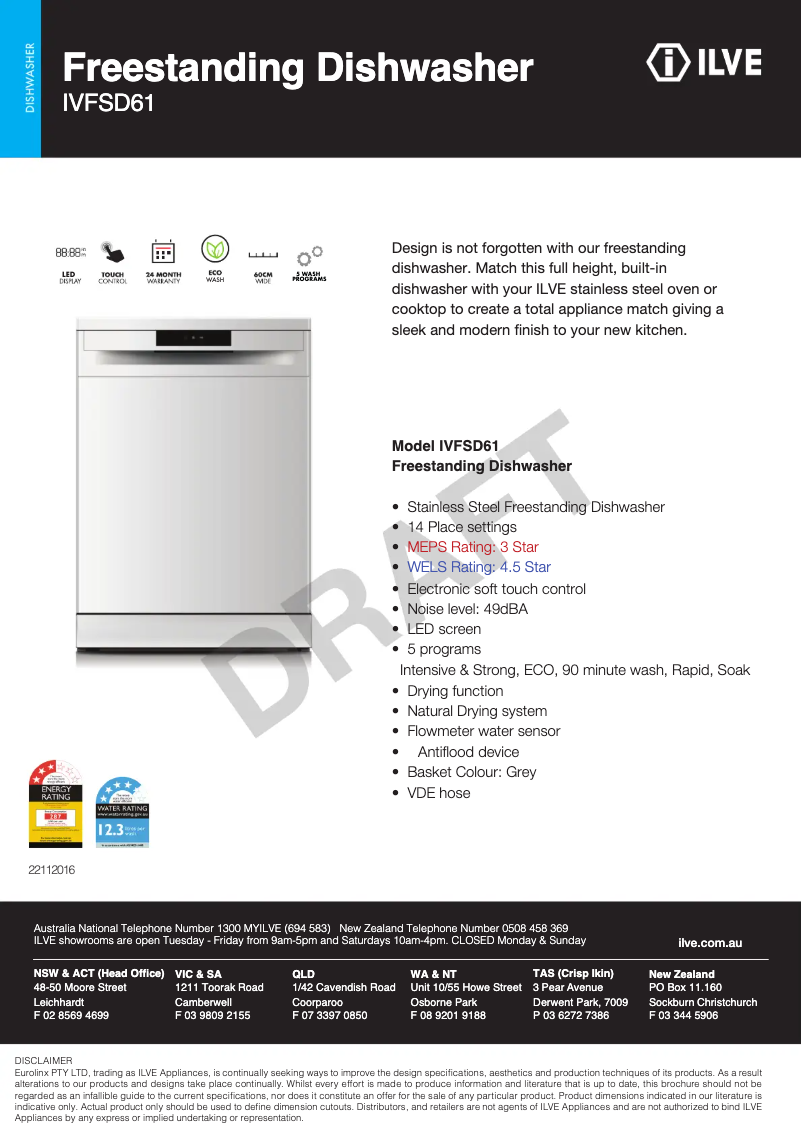 Image de la première page du manuel de l'appareil IVFSD61