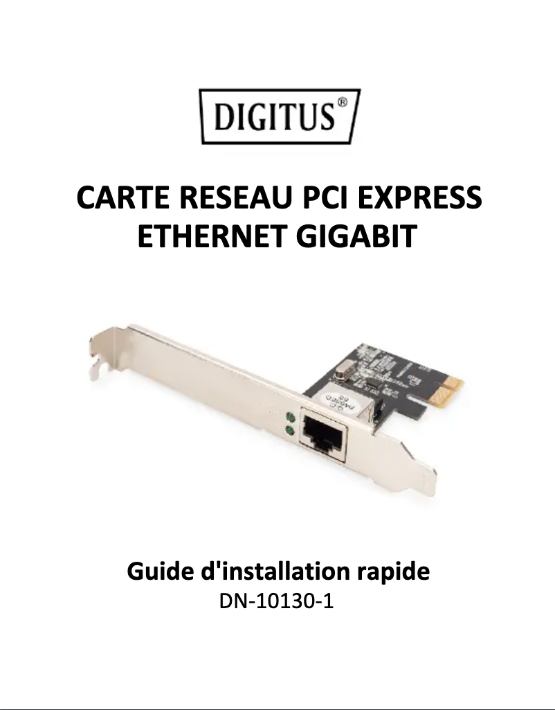 Image de la première page du manuel de l'appareil DN-10130-1