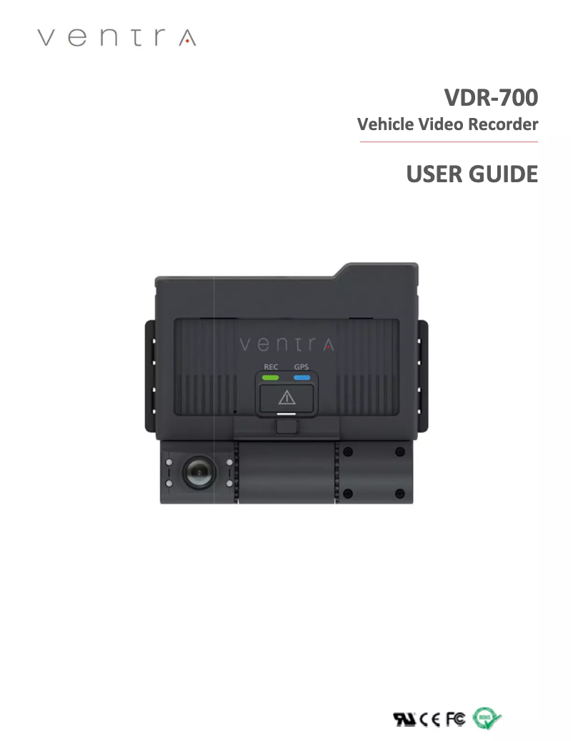 Page n°1 - Manuel utilisateur Ventra VDR-700