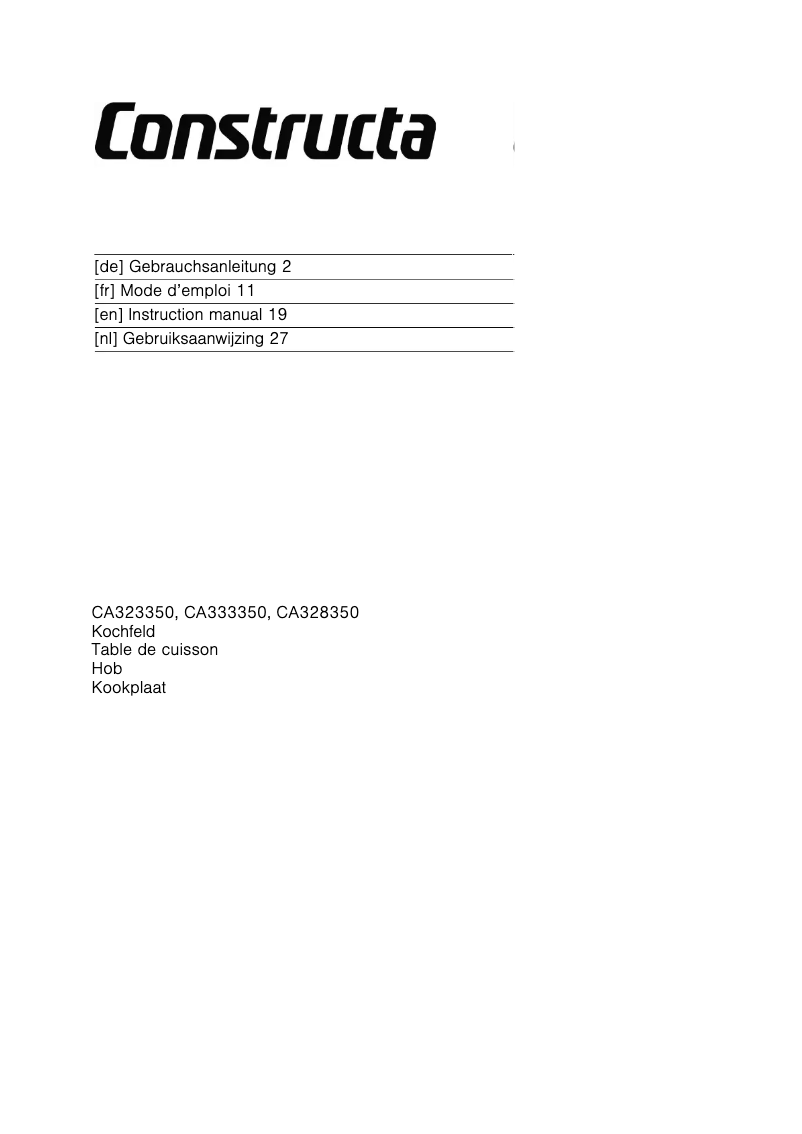 Image de la première page du manuel de l'appareil CA333350