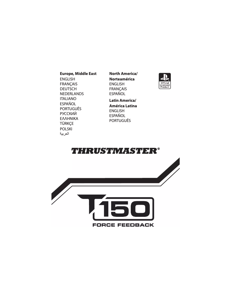 Page 1 de la notice Manuel utilisateur Thrustmaster T150 Force Feedback Racing Wheel