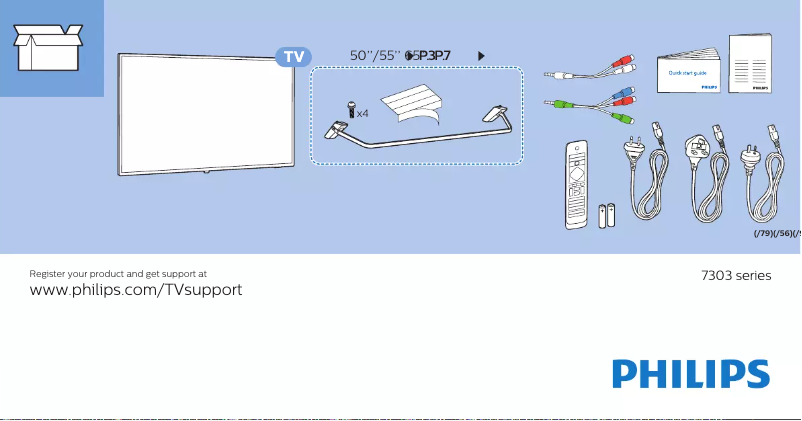 Page 1 de la notice Guide de démarrage rapide Philips 55PUT7303