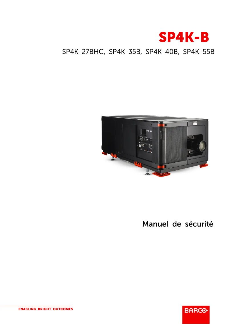 Page 1 de la notice Manuel utilisateur Barco SP4K-55B