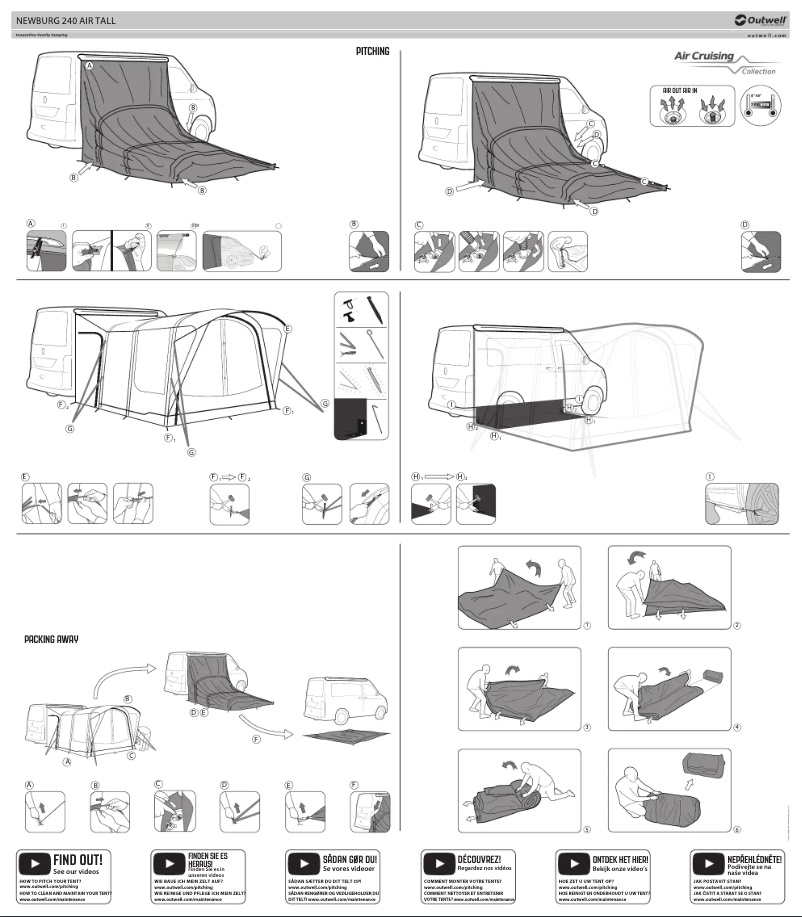 Page 1 de la notice Guide d'installation Outwell Newburg 240 Air Tall