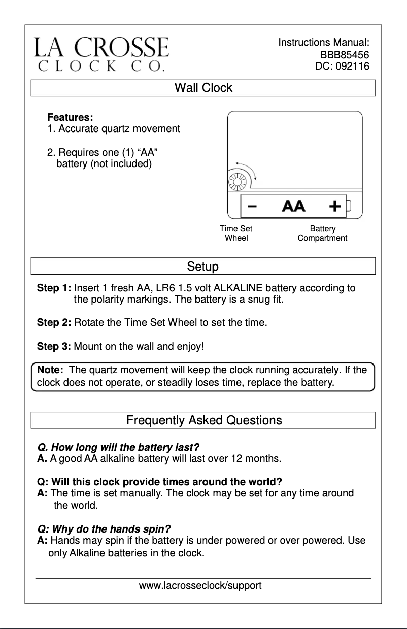 Page n°1 - Manuel utilisateur La Crosse Technology BBB85456