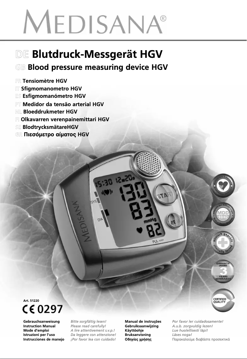 Página 1 del manual Manual de usuario Medisana HGV