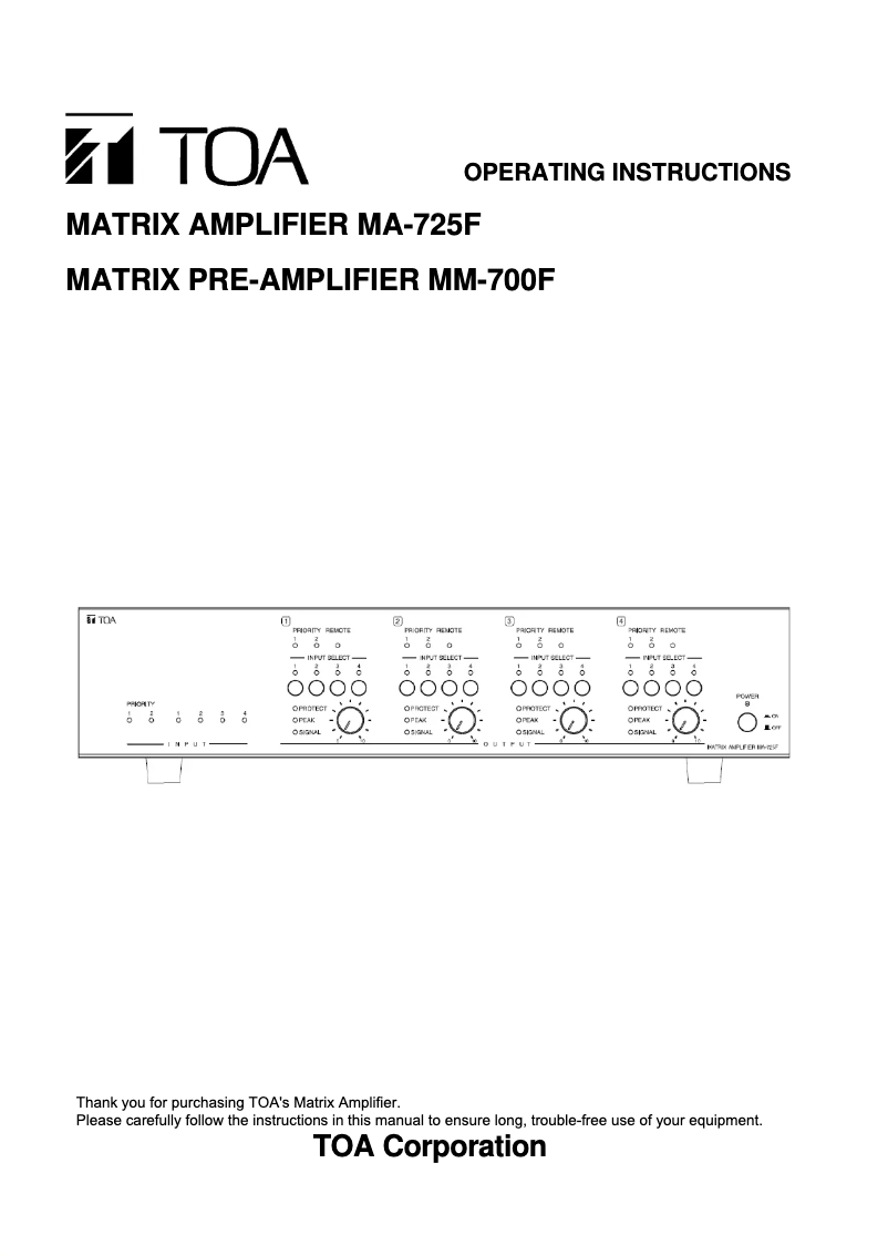 Image de la première page du manuel de l'appareil MA-725F