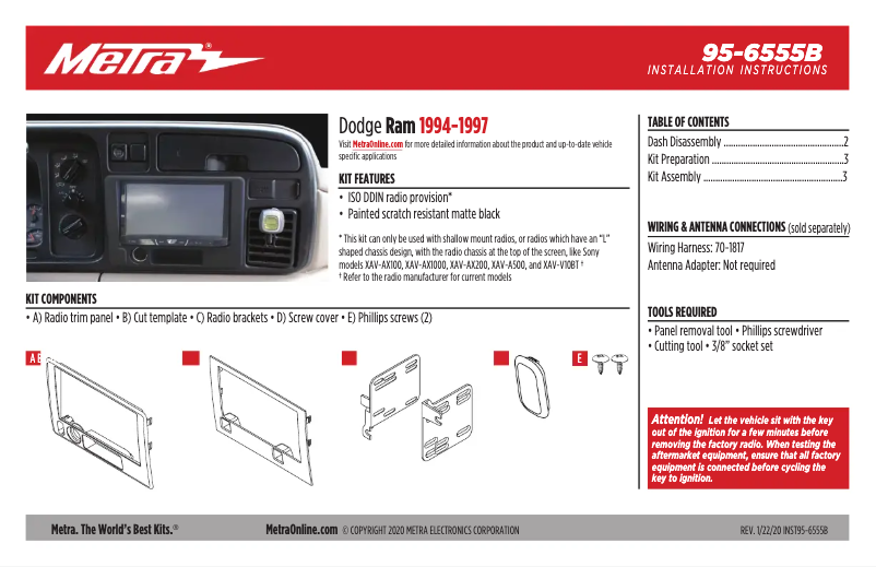 Página 1 del manual Manual de usuario Metra 95-6555B