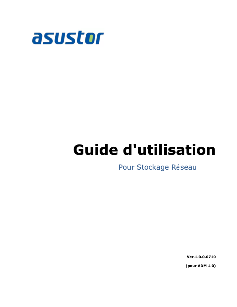 Page 1 of the manual User Manual Asustor AS-608T