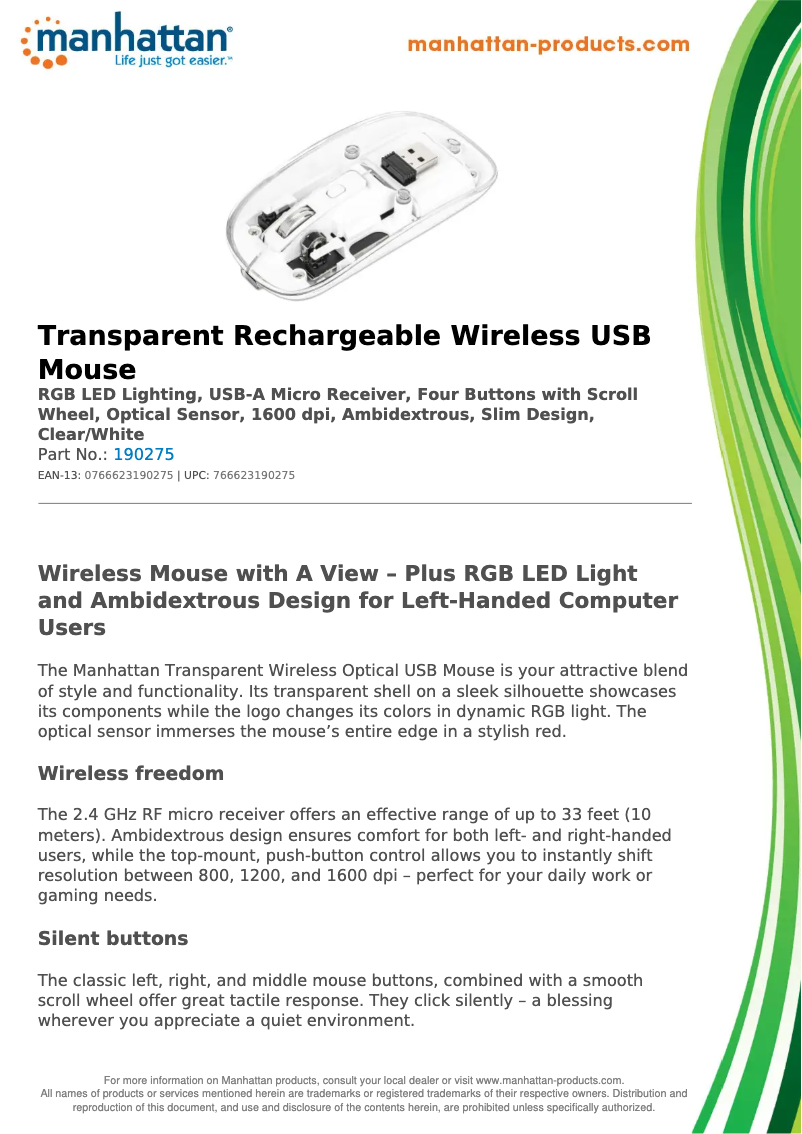 Page n°1 - Fiche technique Manhattan 190275