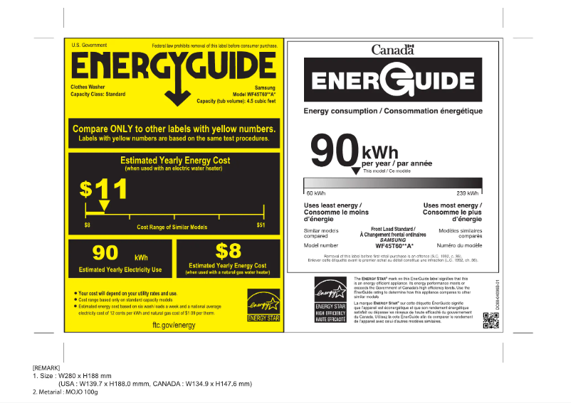 Page 1 de la notice Manuel utilisateur Samsung WF45T6000AP