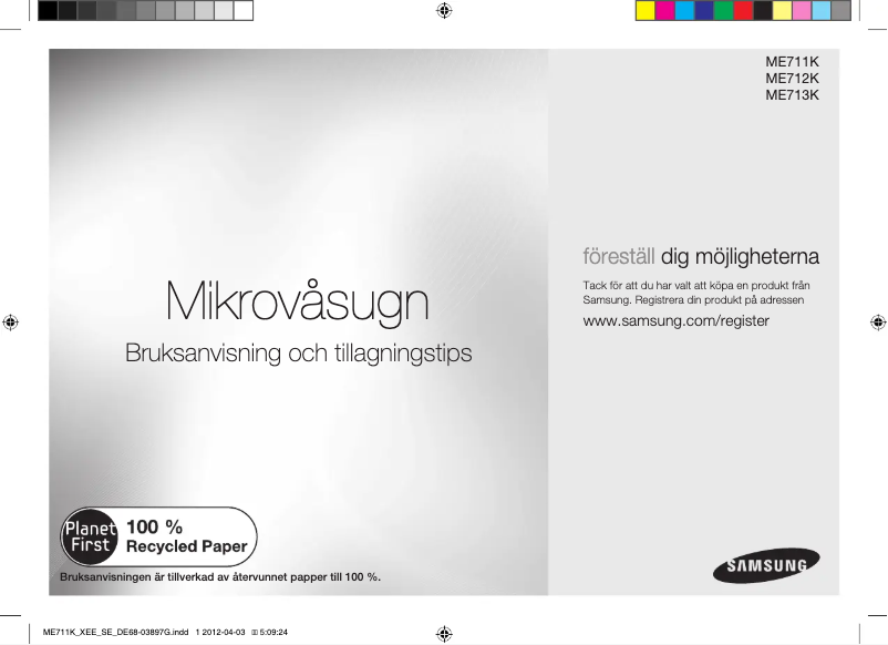 Page 1 de la notice Manuel utilisateur Samsung ME713K