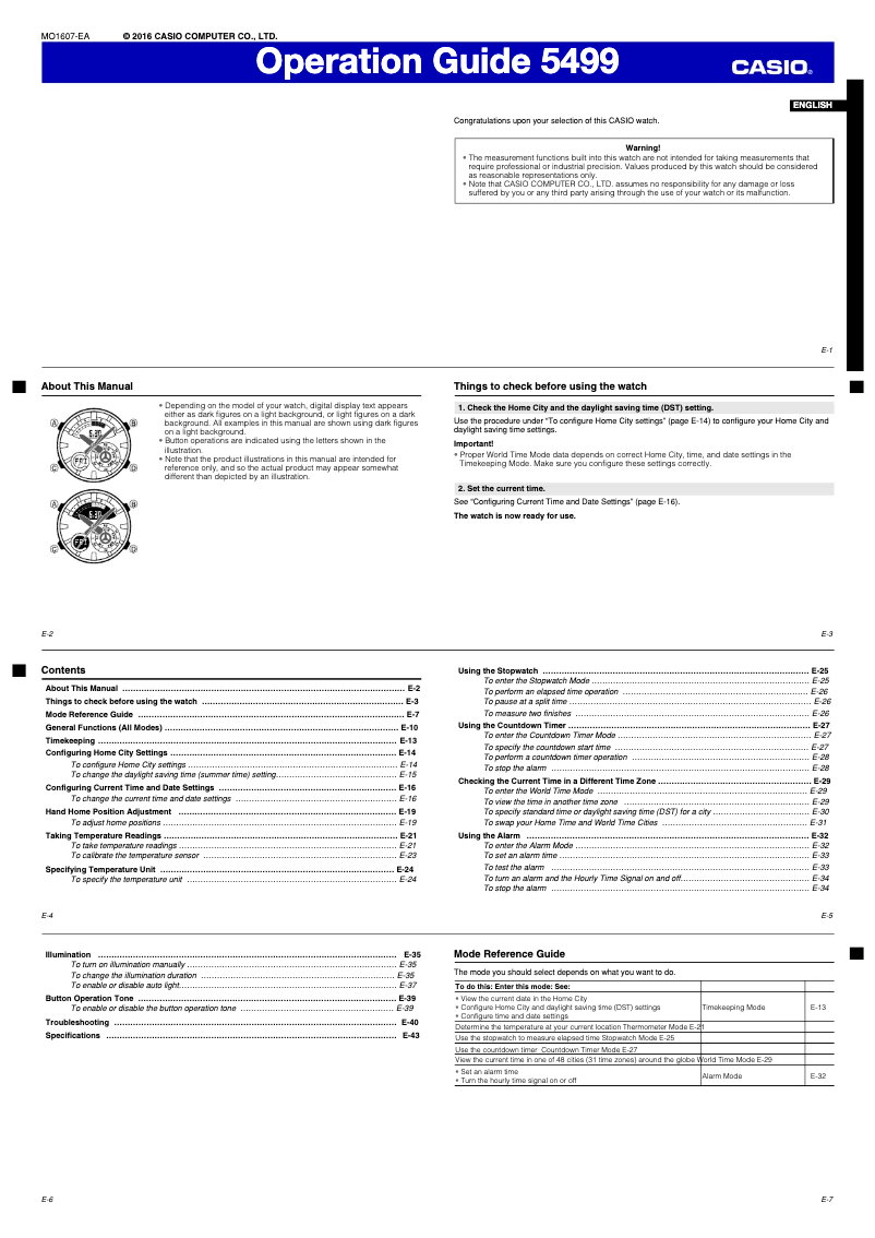 Page n°1 - Manuel utilisateur Casio ERA-600D-1A9VUEF